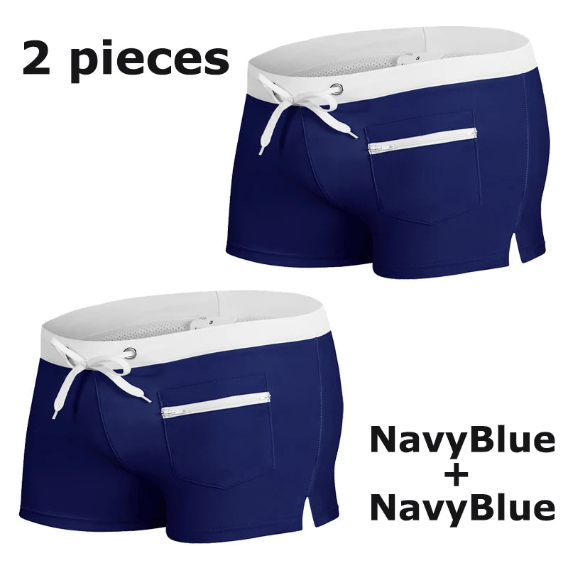 Men's Swim Shorts with Mesh Liner and Zipper Pocket for Beach and Pool Wear