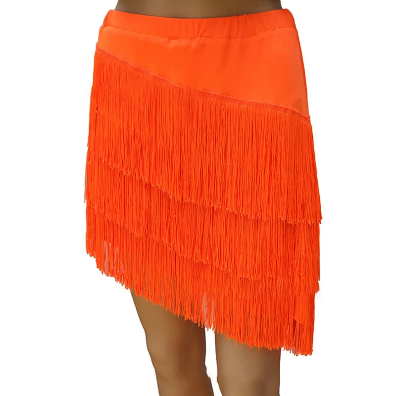 Women's Fringe Mini Latin Dance Skirt for Ballroom and Salsa Outfits