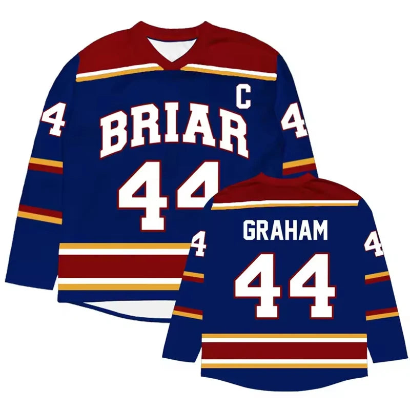 Briar University Number Graphic Long Sleeve Jersey For Sports Outfits