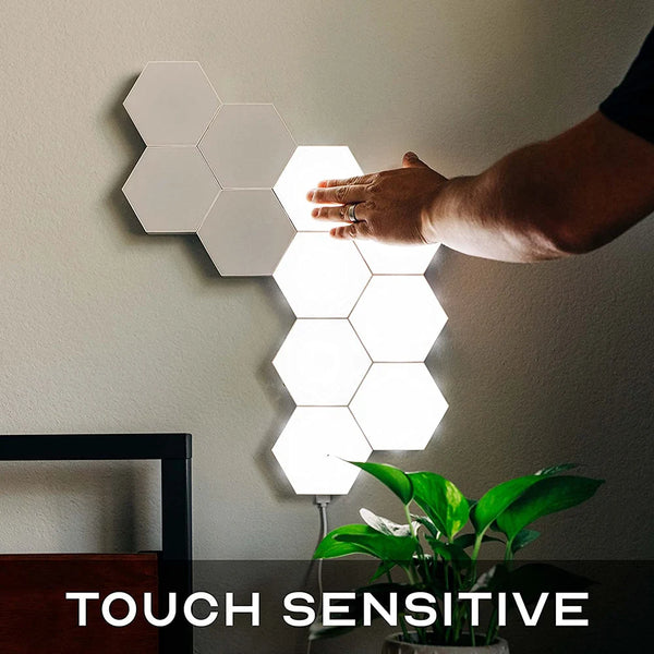 Touch Sensitive RGB Hexagon Lights LED Wall Panels USB Cellular  Quantum Lamp Modular Night Lights Gaming DIY Wall Lamp Decor