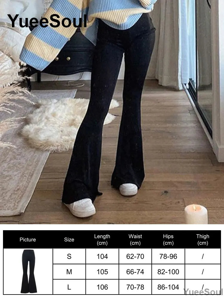 Women's Black Gothic Pants with Flared and Wide Leg Style Options