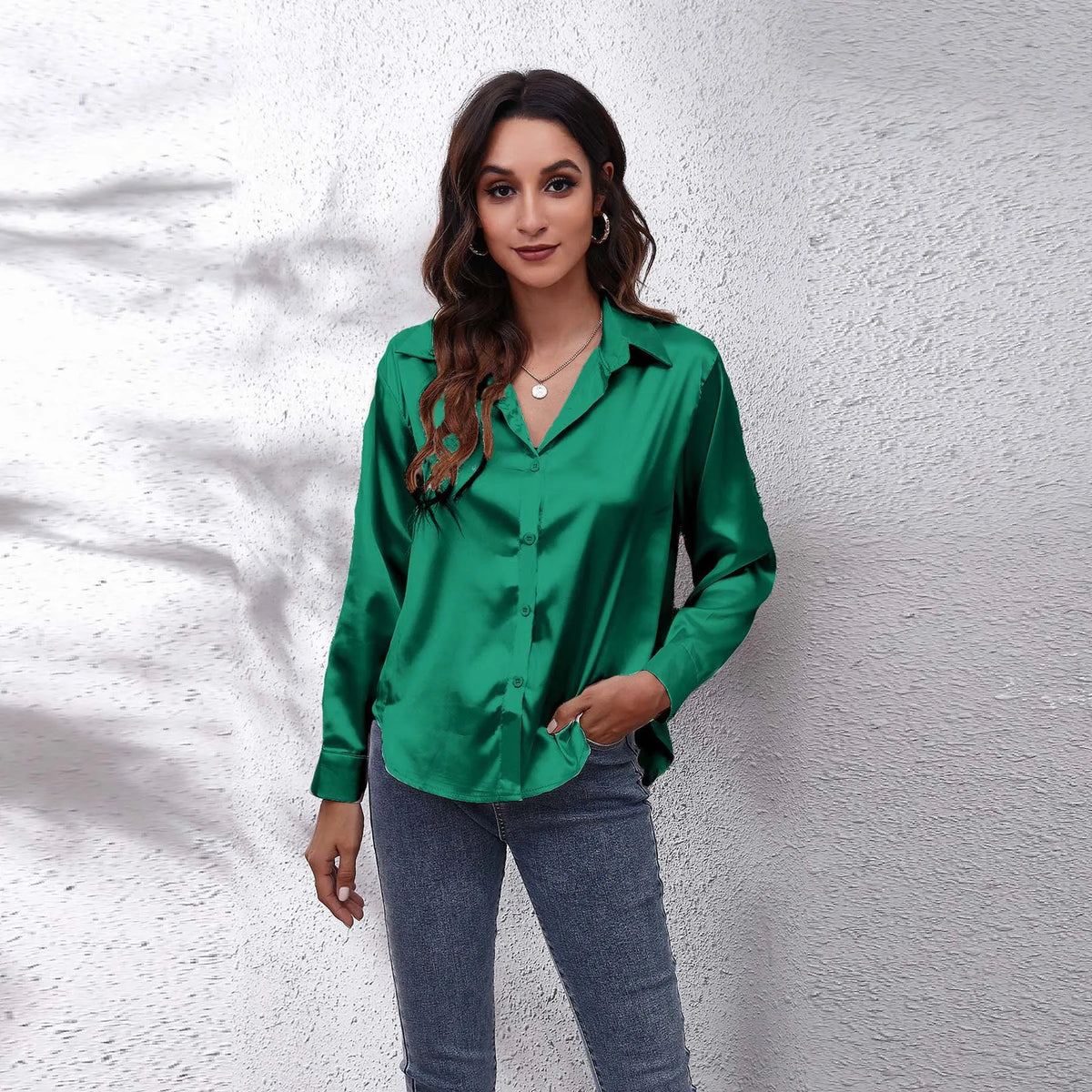 Women's Collared Long Sleeve Shirt