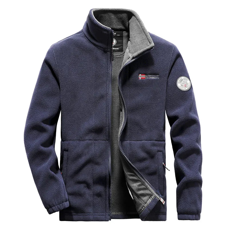 Men's Stand Collar Fleece Jacket