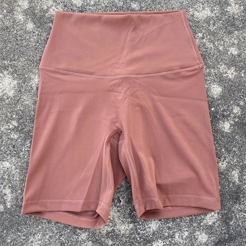 Women's High Waist Nylon Blend Biker Shorts for Yoga and Training