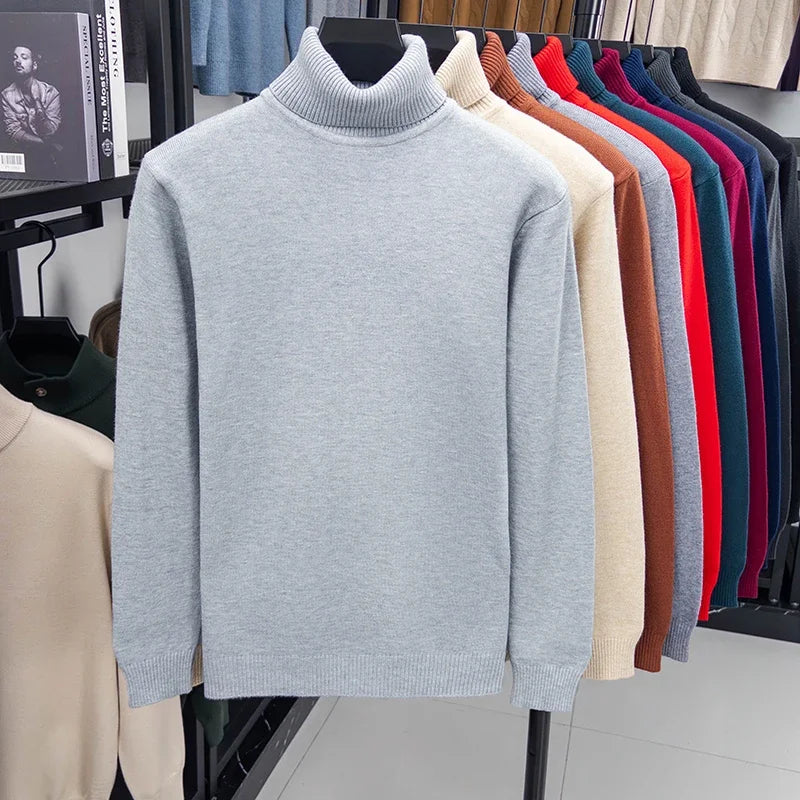 Men's Turtleneck Long Sleeve Knit Sweater