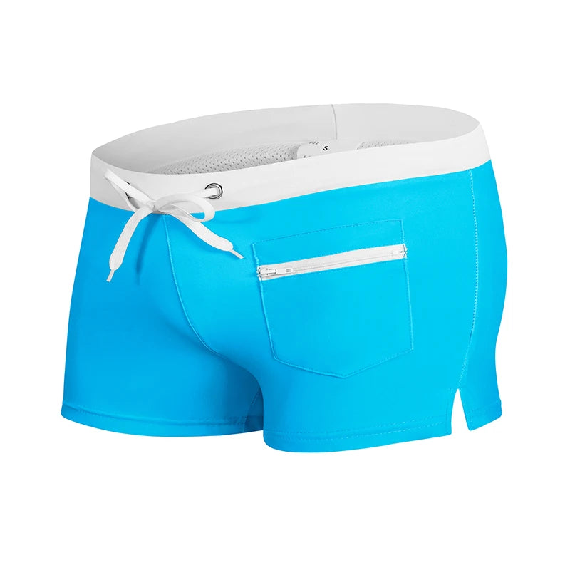 Men's Swim Shorts with Mesh Liner and Zipper Pocket for Beach and Pool Wear