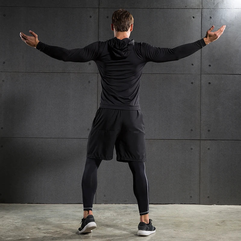 Hooded Long Sleeve Full Zip Running Sports Jacket