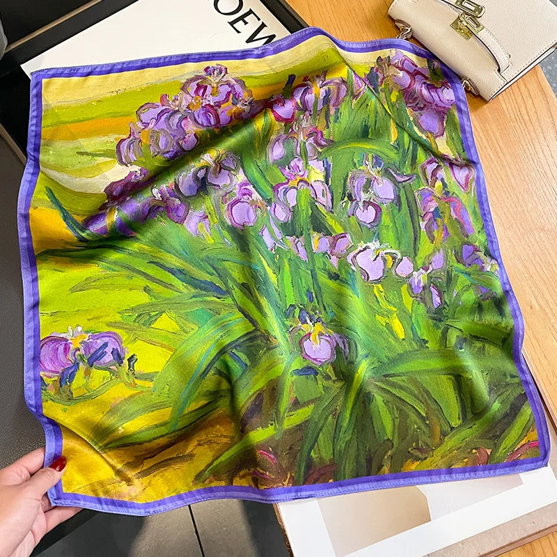 Printed Small Square Scarf for Neck and Hair Styling