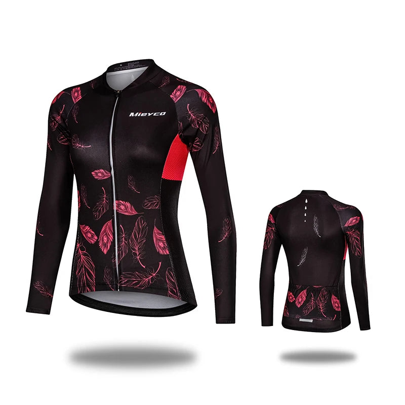 Women Cycling Jersey Long Sleeve Breathable Lightweight Spring Autumn Road Bike Top