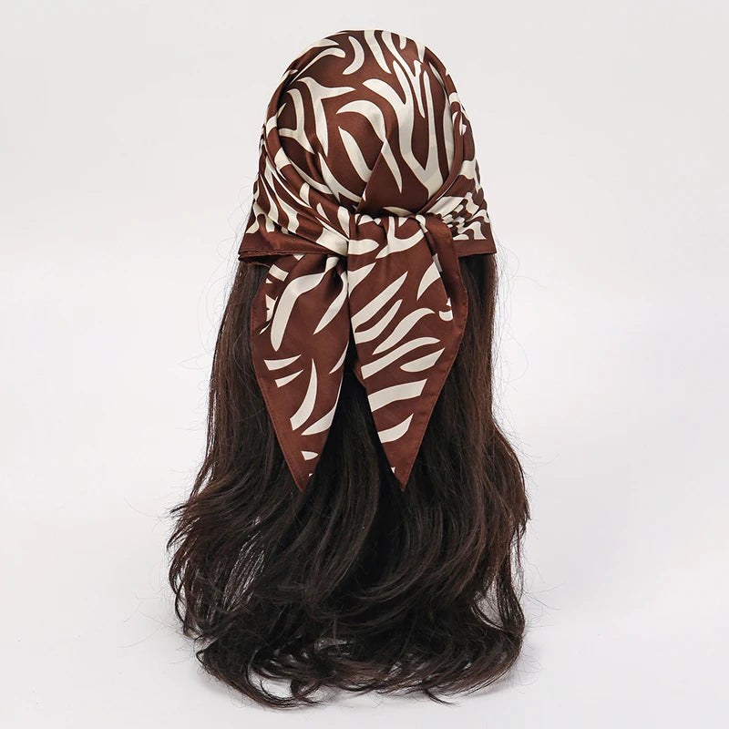 Printed Square Neck Scarf with Decorative Border Designs