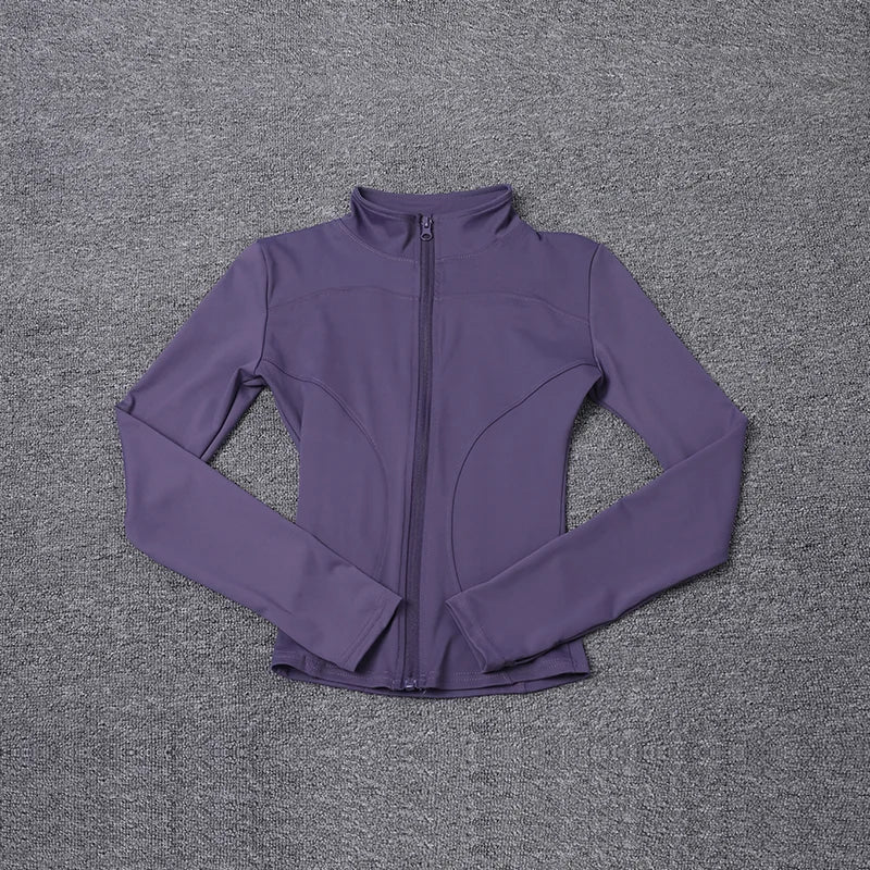 Long-Sleeve Zip-Front Workout Jacket