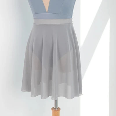 Women's Pull-On Mesh Ballet Skirt with Elastic Waist and Flowing Hem
