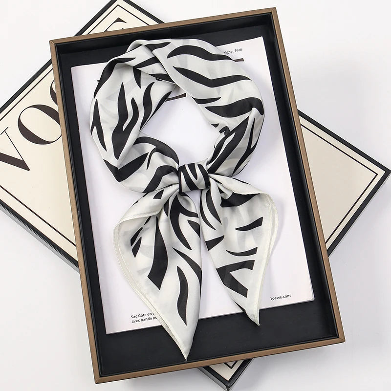 Printed Square Scarf for Hair Wrap and Neck Styling