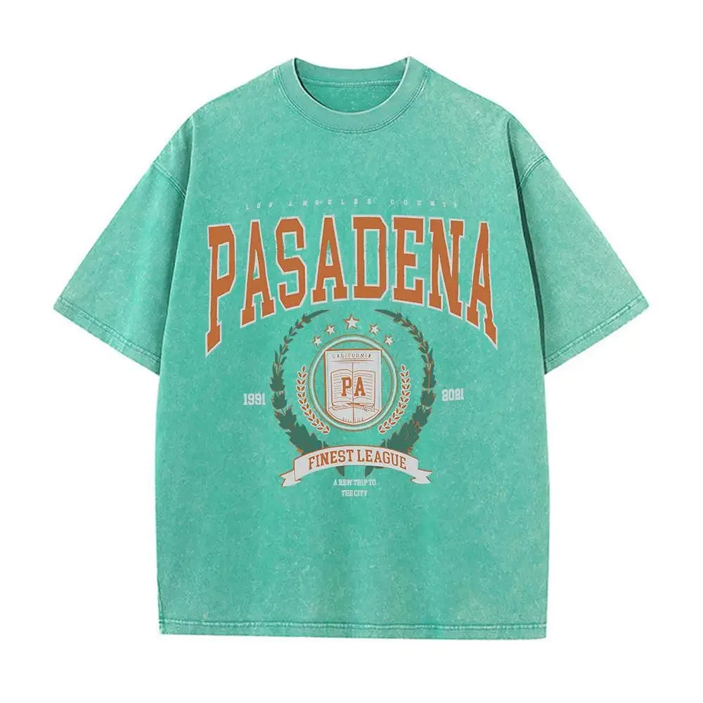 Summer Unisex Washed Cotton T-shirt with Fashionable Design and Printed Top Loose and Worn Round Neck Streetwear