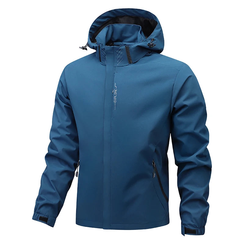 Men's Hooded Full-Zip Polyester Outdoor Jacket