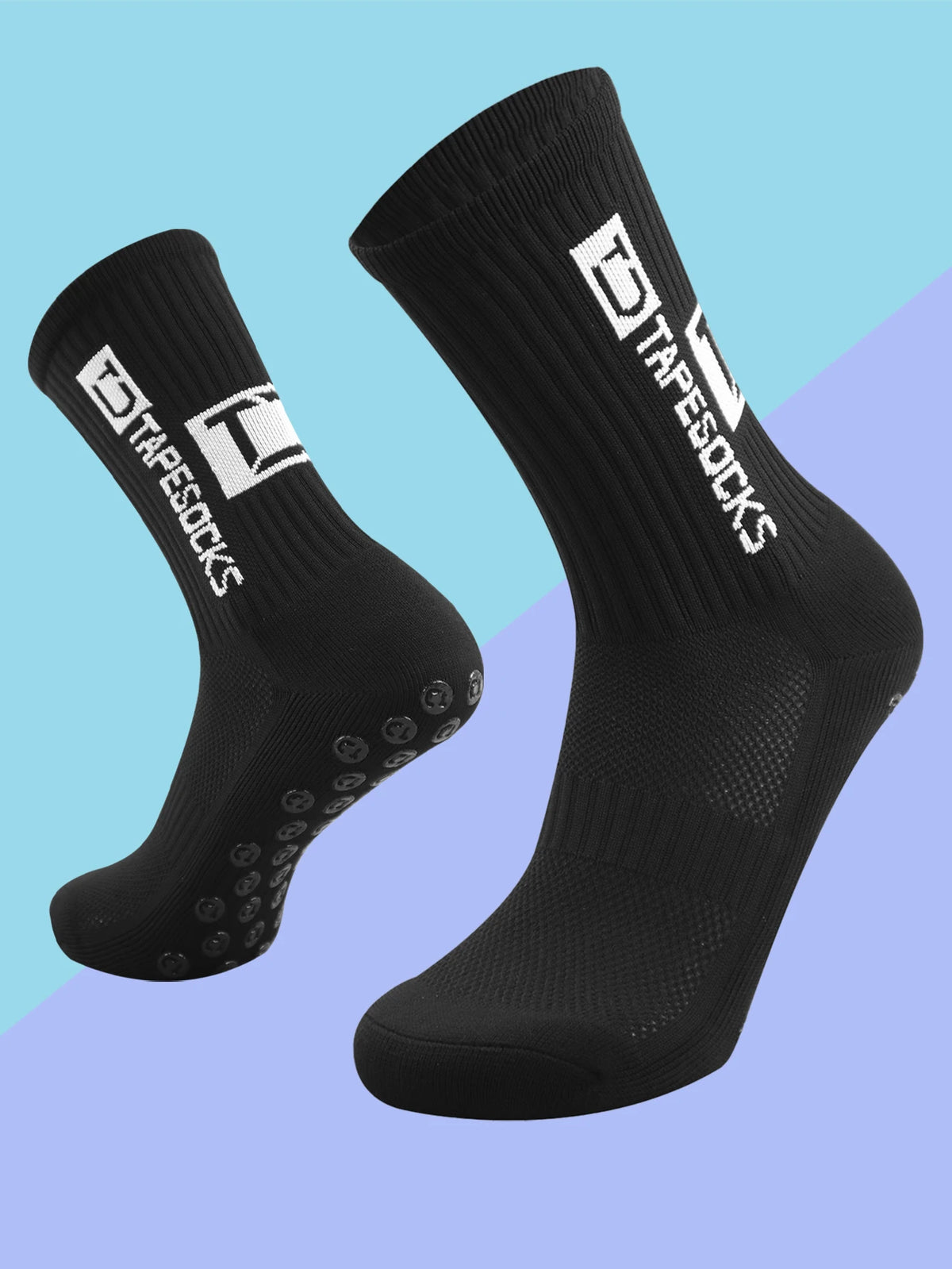 Football Socks with Textured Sole and Solid Knit Shape
