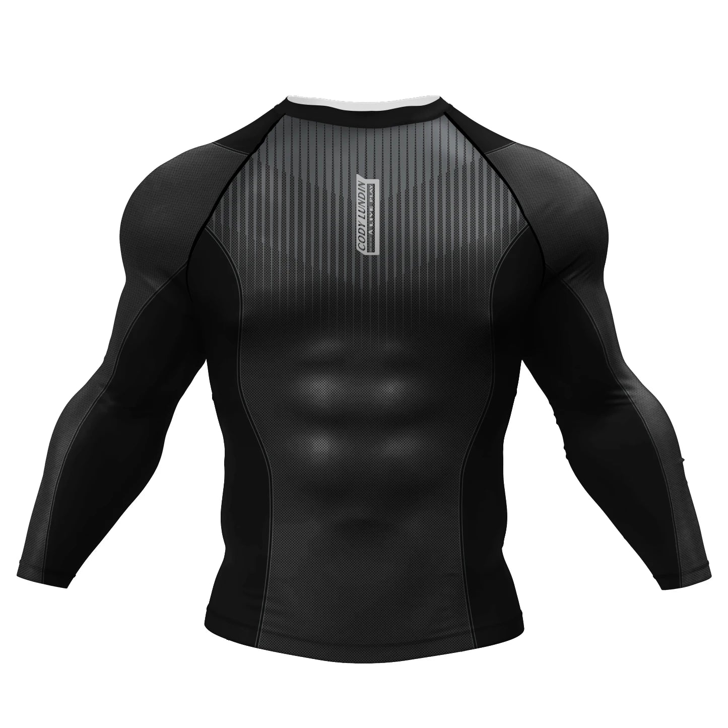 Graphic Long Sleeve Fitted Rash Guard for Training Wear