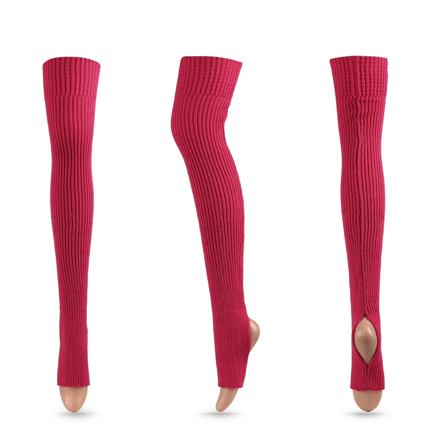 Long Ribbed Ballet Leg Warmers with Stirrup Openings