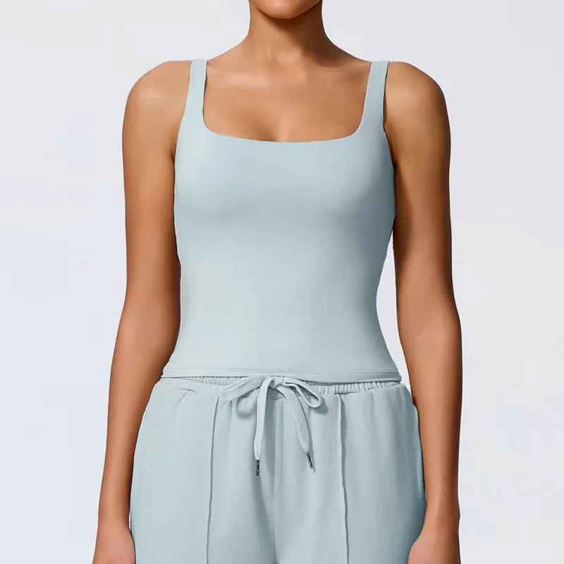 Women's Square Neck Fitted Tank Top