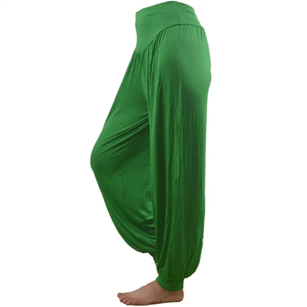 Women's Loose Harem Dance Pants with Gathered Ankles for Yoga Practice