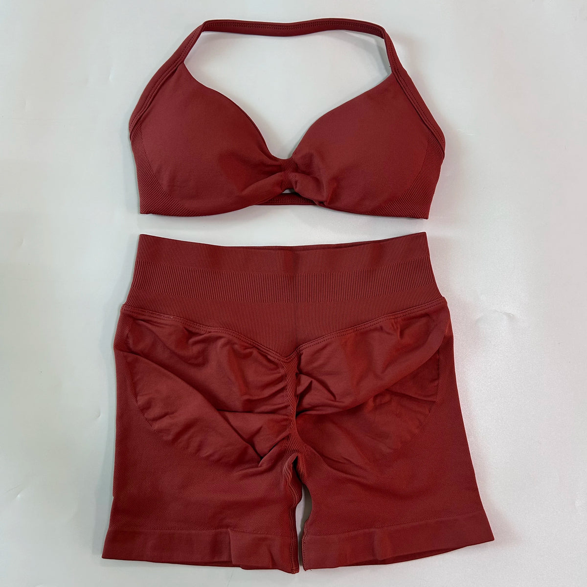 Women's Thin Strap Bra And Shorts Yoga Set