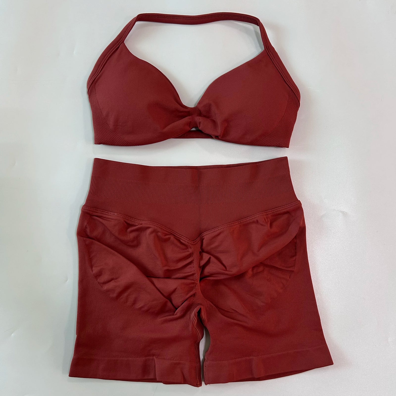 Women's Thin Strap Bra And Shorts Yoga Set