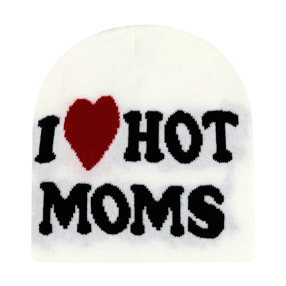 Graphic Knit Beanie with Letter and Pattern Style Options