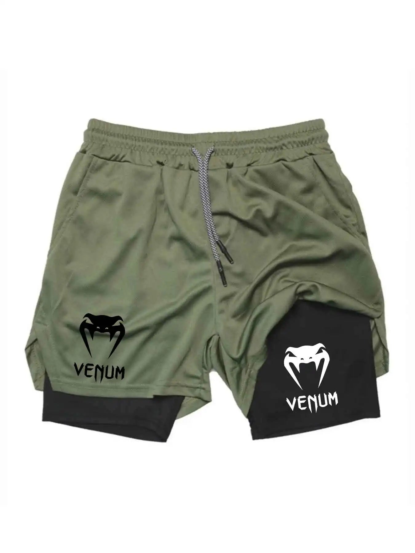 Double Layer Drawstring Running Shorts