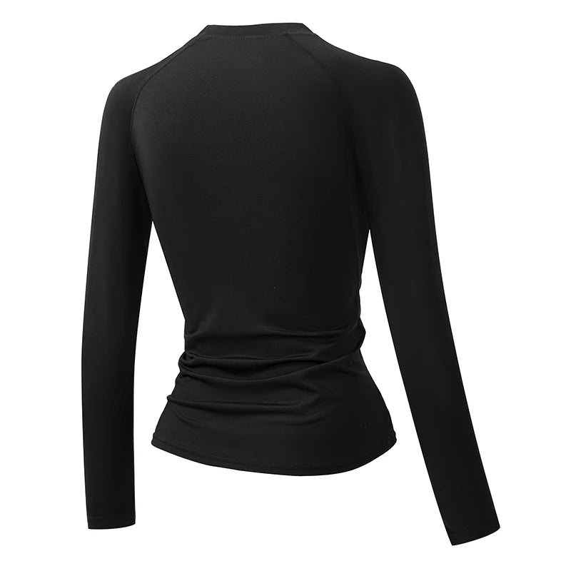 Fitted Crew Neck Long Sleeve Compression T Shirt