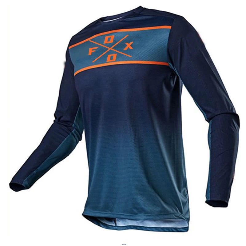 Long Sleeve Graphic Pullover Mountain Bike Jersey for Trail Riding