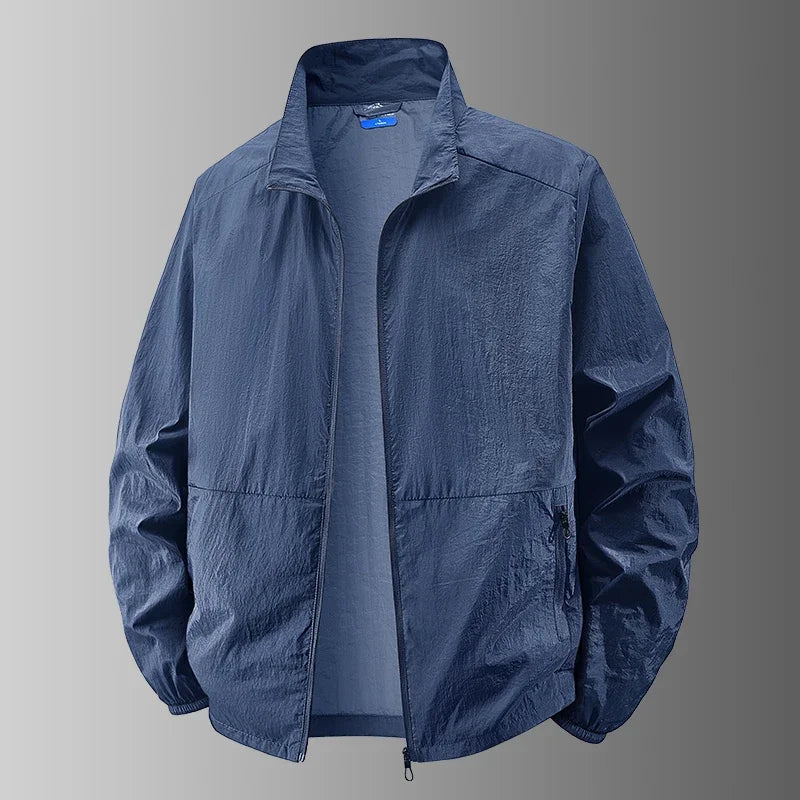 Collared Long Sleeve Full Zip Outdoor Hiking Jacket with Pockets