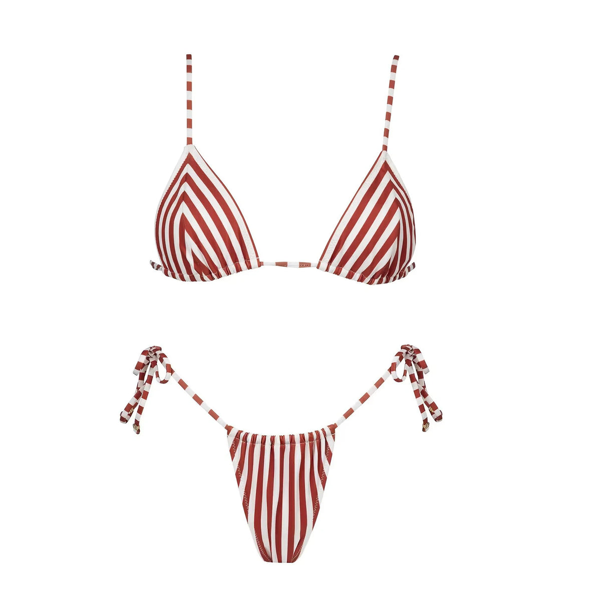 Striped Cutout One-Piece Swimsuit with Long Skirt
