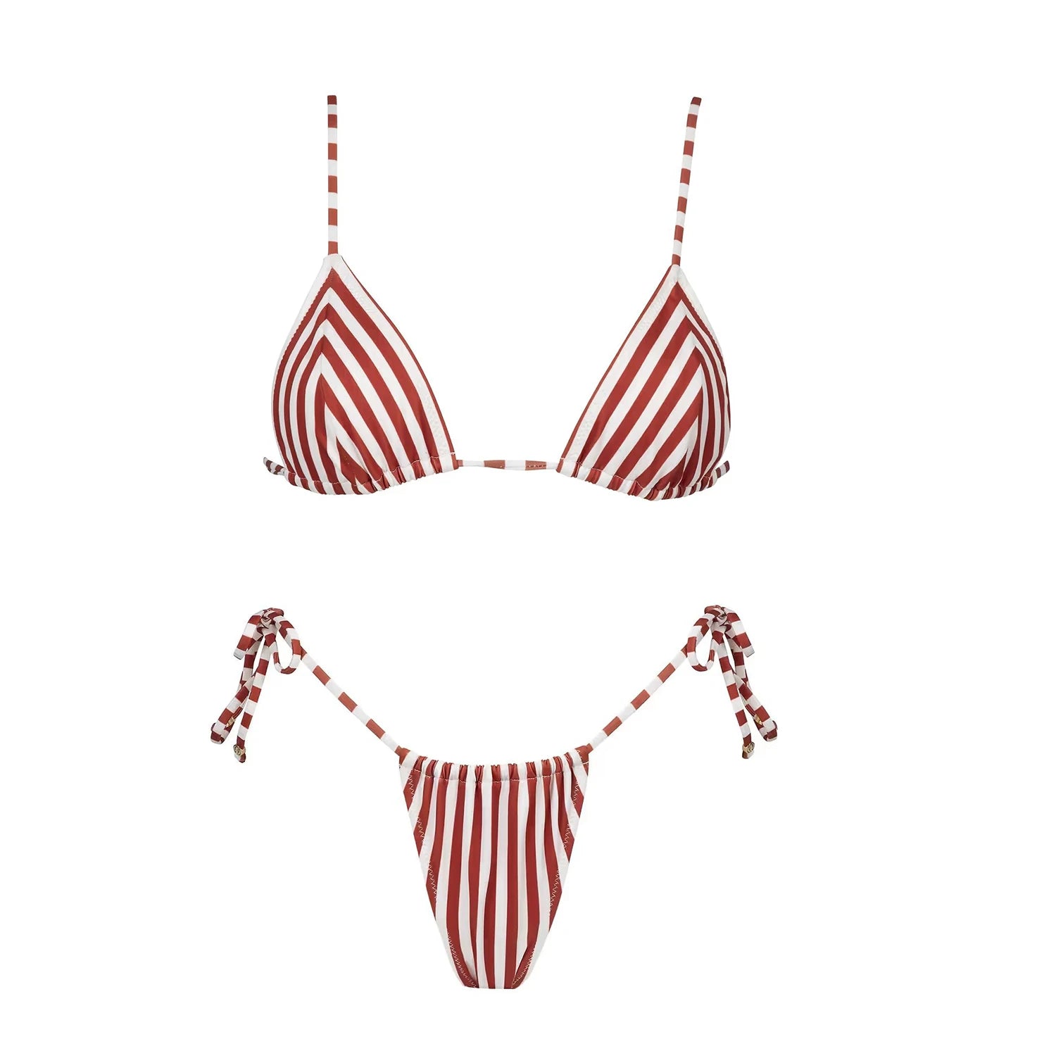 Striped Cutout One-Piece Swimsuit with Long Skirt