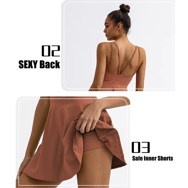 Women's Open-Back Sleeveless Tennis Dress
