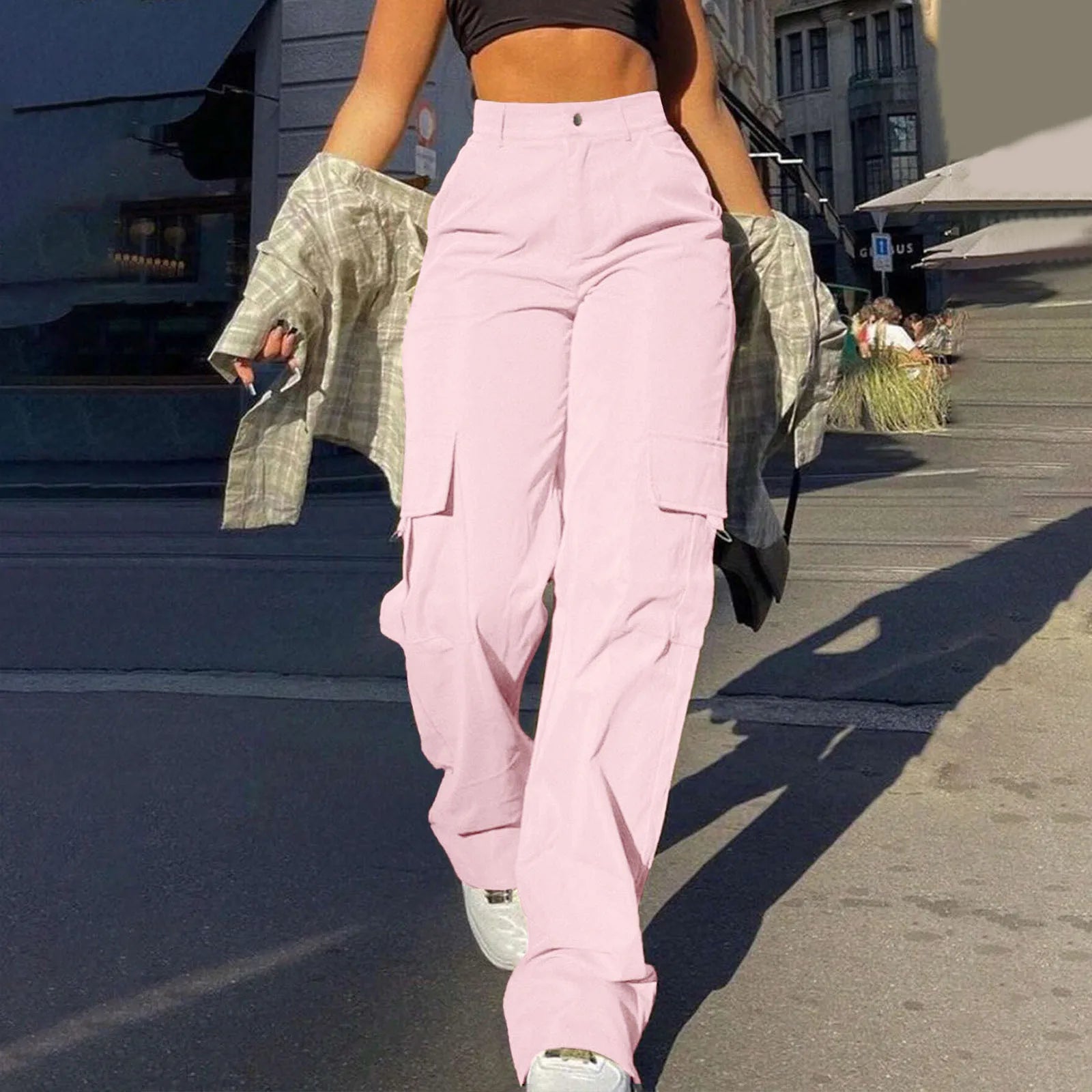 Women's Cargo Pants with Relaxed Legs and Large Side Pockets