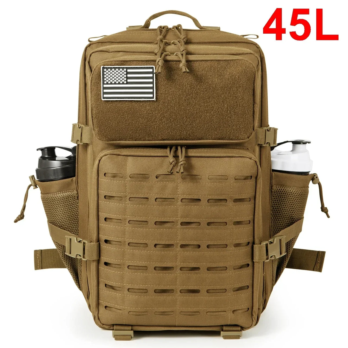 Tactical Backpack with Front Webbing and Separate Size-Labelled Colour Options