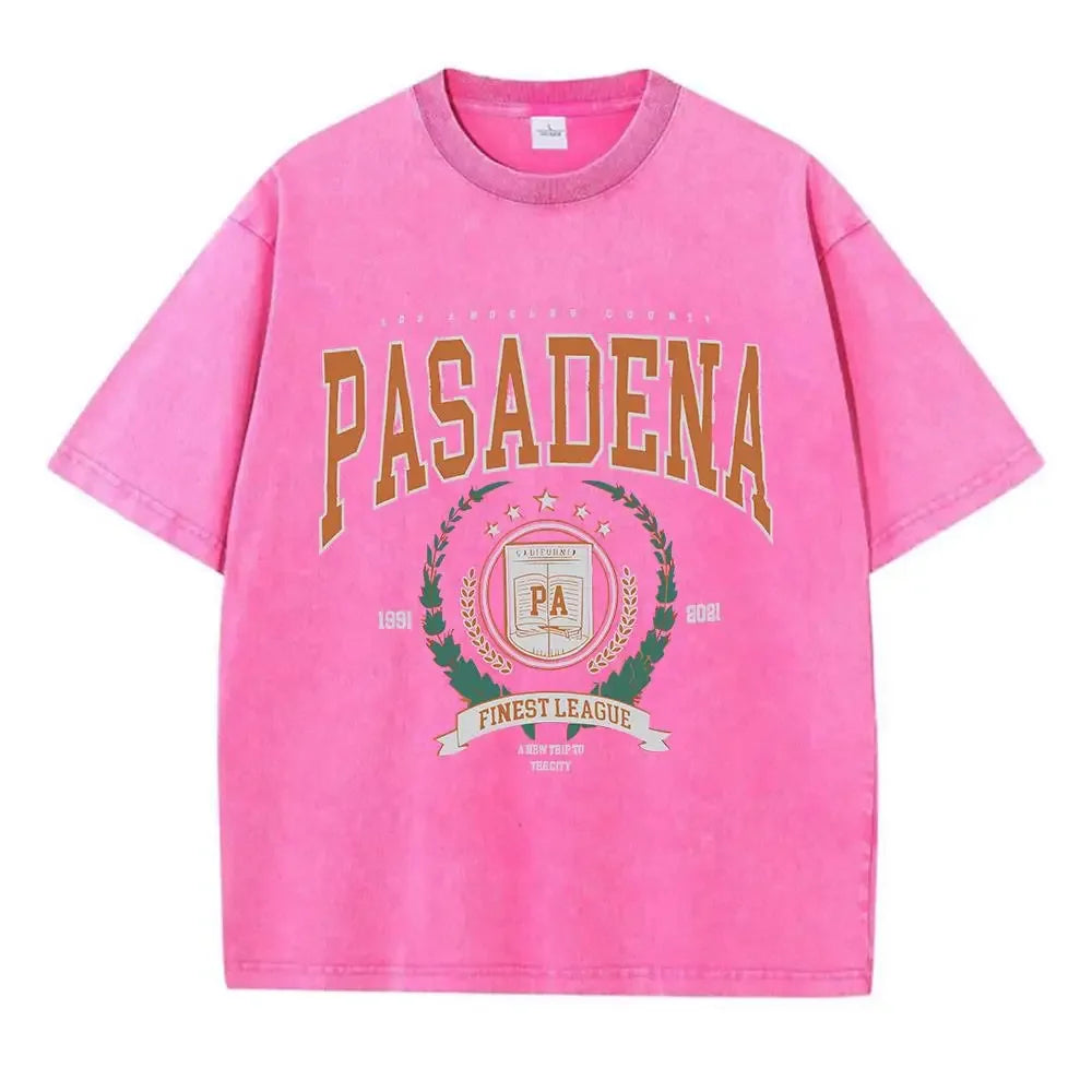 Summer Unisex Washed Cotton T-shirt with Fashionable Design and Printed Top Loose and Worn Round Neck Streetwear