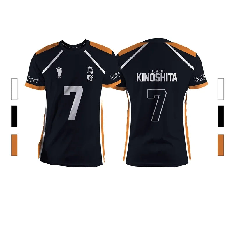 Anime Number Volleyball Short Sleeve T-shirt For Sports Outfits