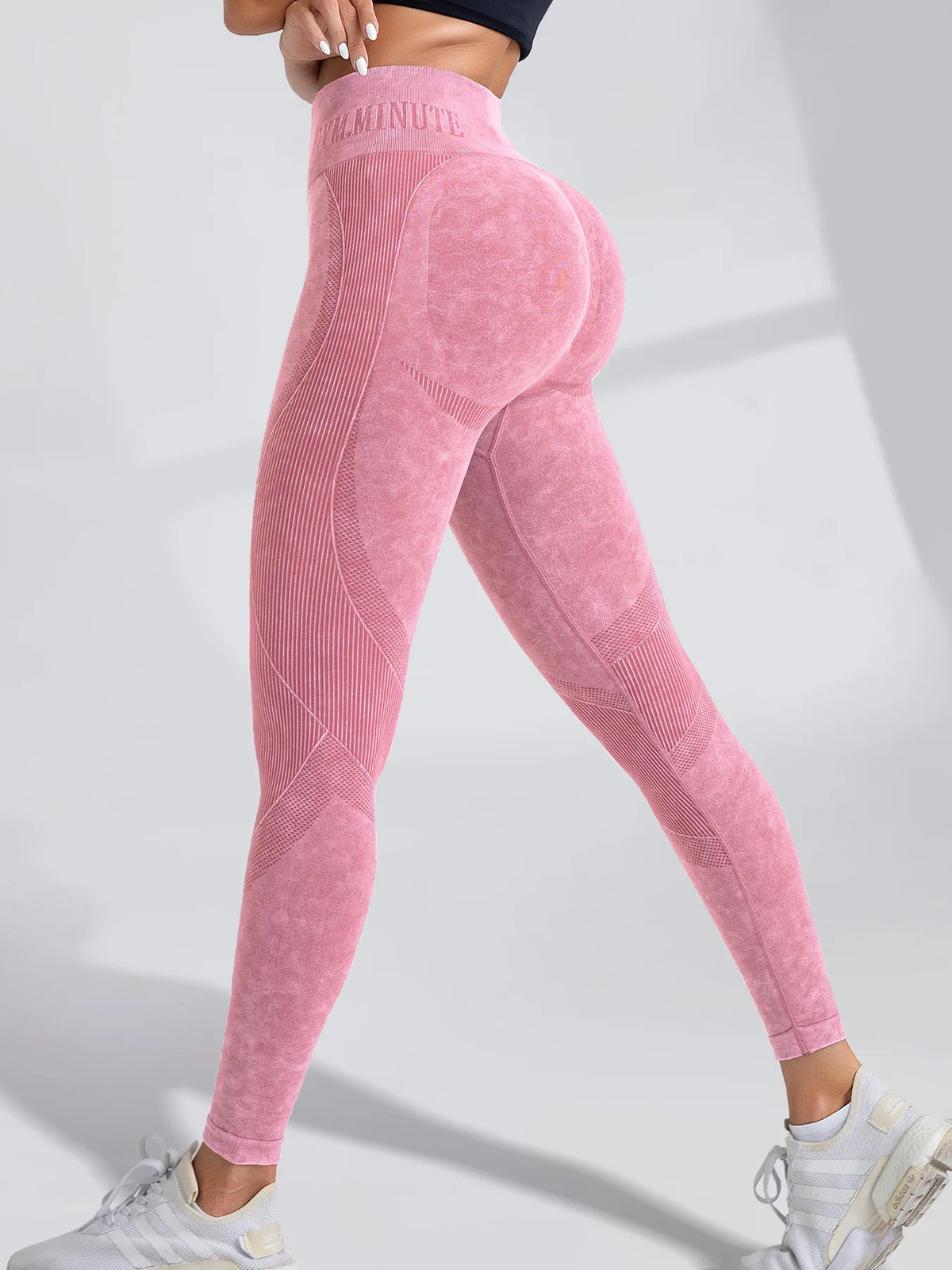 Women's High-Waist Seamless Washed-Look Ankle-Length Yoga Leggings