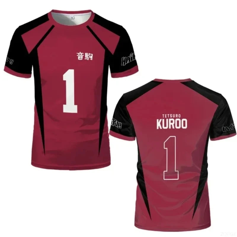 Nekoma Number Volleyball Short Sleeve T-shirt For Sports Outfits