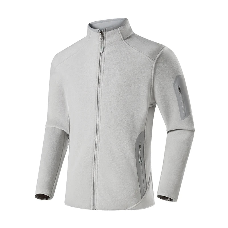 Long Sleeve Full Zip Fleece Outdoor Jacket with Pockets