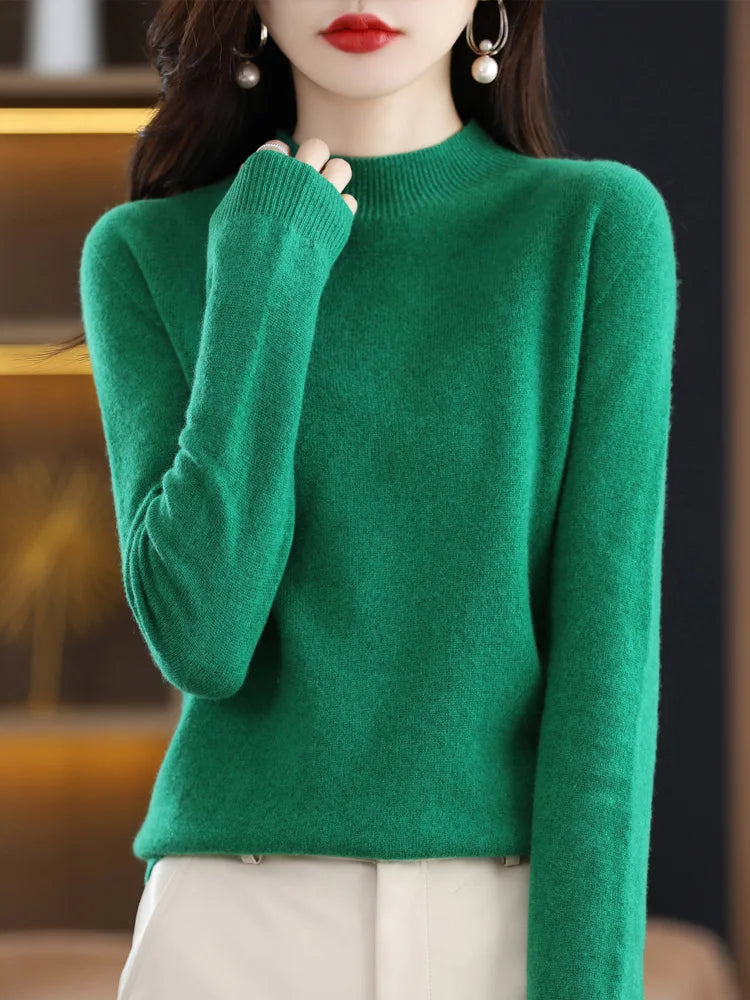 Women's Fluffy Crew Neck Long Sleeve Sweater Casual Knit Layer