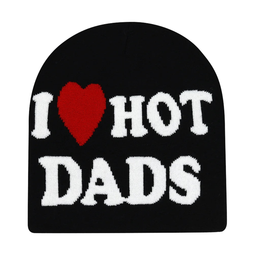 Graphic Knit Beanie with Letter and Pattern Style Options