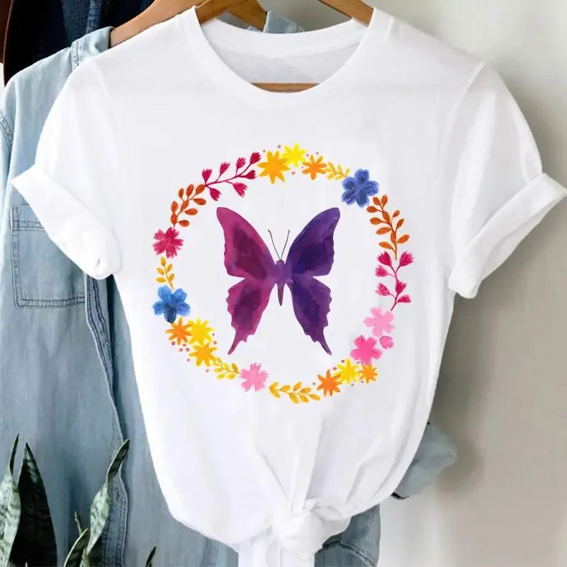 Women's Nature Graphic Modal Short-Sleeve Crewneck T-Shirt