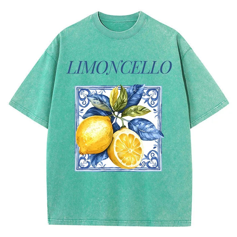 Printed Washed T-shirt Men's Cotton T-shirt Round Neck Comfortable Streetwear Men's Casual Summer Wear