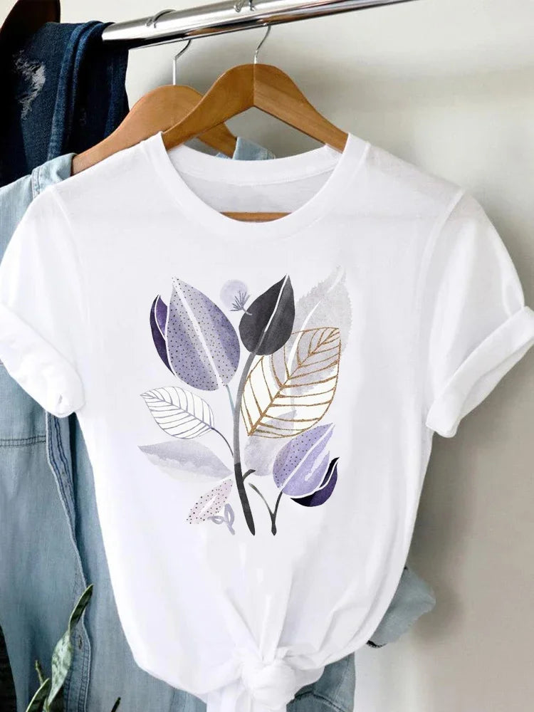 Women's Nature Graphic Modal Short-Sleeve Crewneck T-Shirt