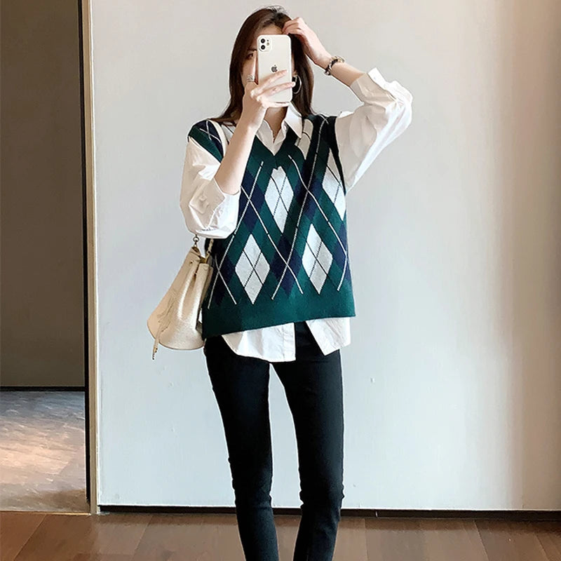 Women's Collared Long Sleeve Button Front Shirt