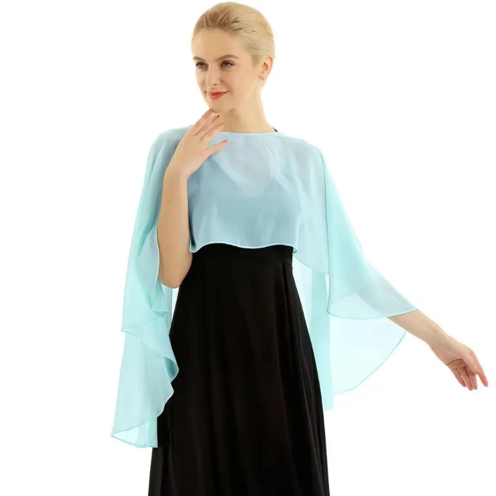 Sheer Flowing Drape Cape for Layering over Outfits