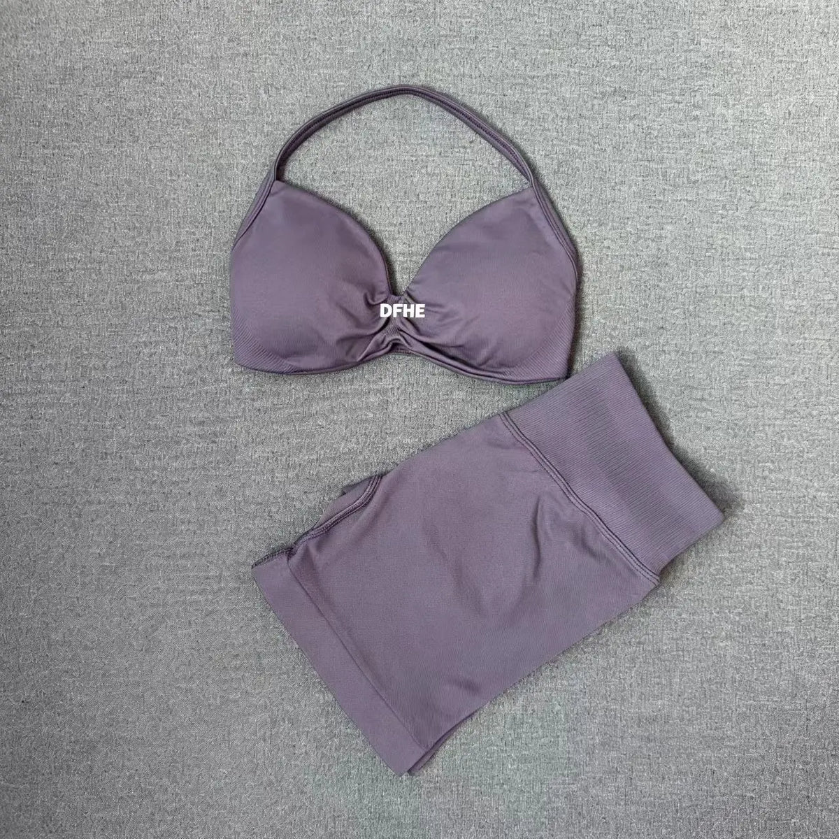 Women's Twist Halter Bra And Shorts Yoga Set