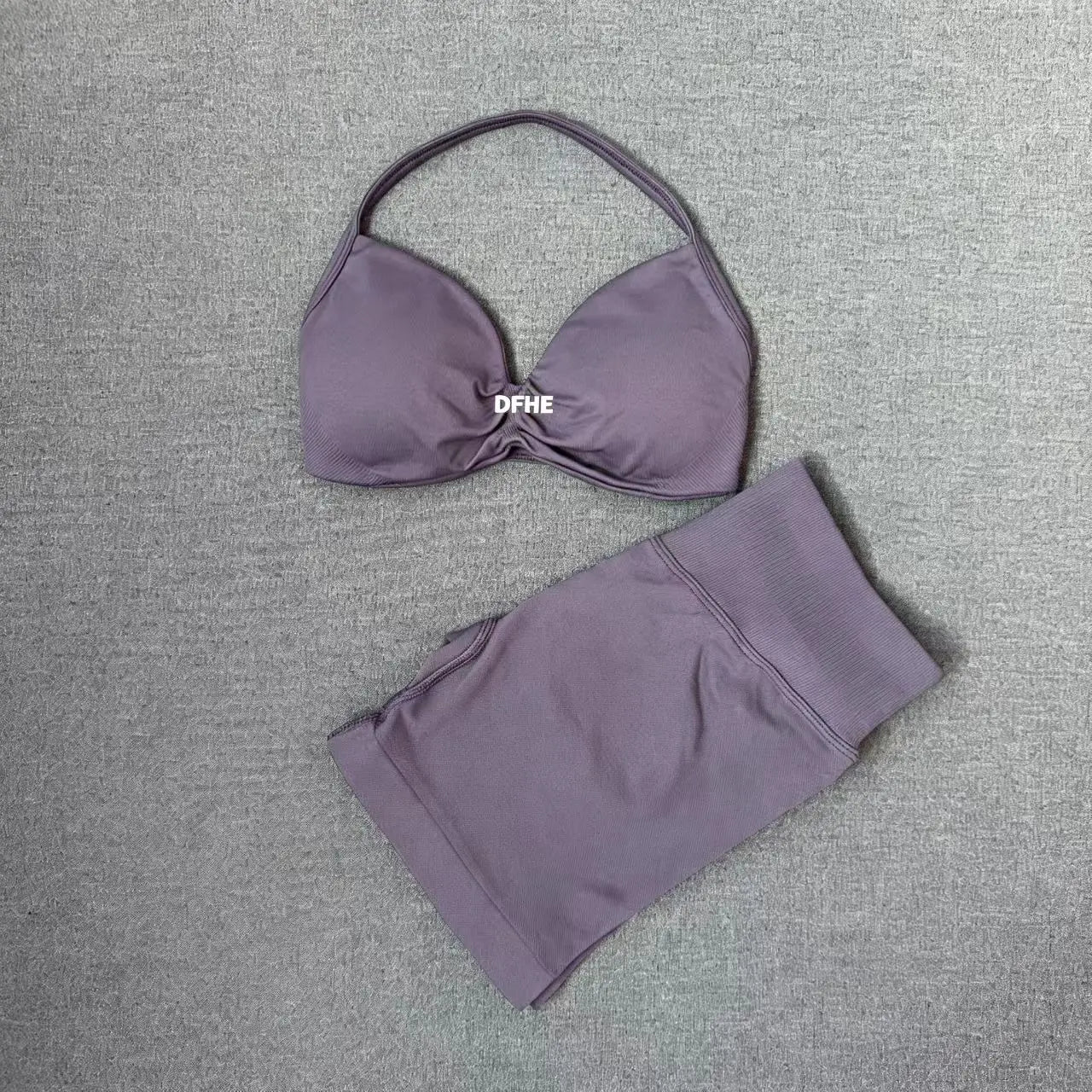 Women's Twist Halter Bra And Shorts Yoga Set